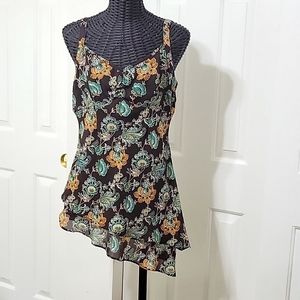 Studio JPR top Sleeveless Paisley W/bling Size M EUC